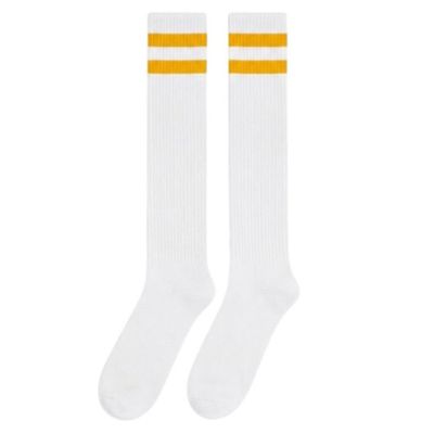 Gold Knee High Striped Socks