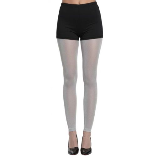 Adult Silver Footless Tights