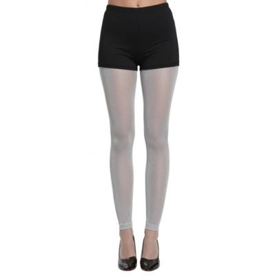 Adult Silver Footless Tights