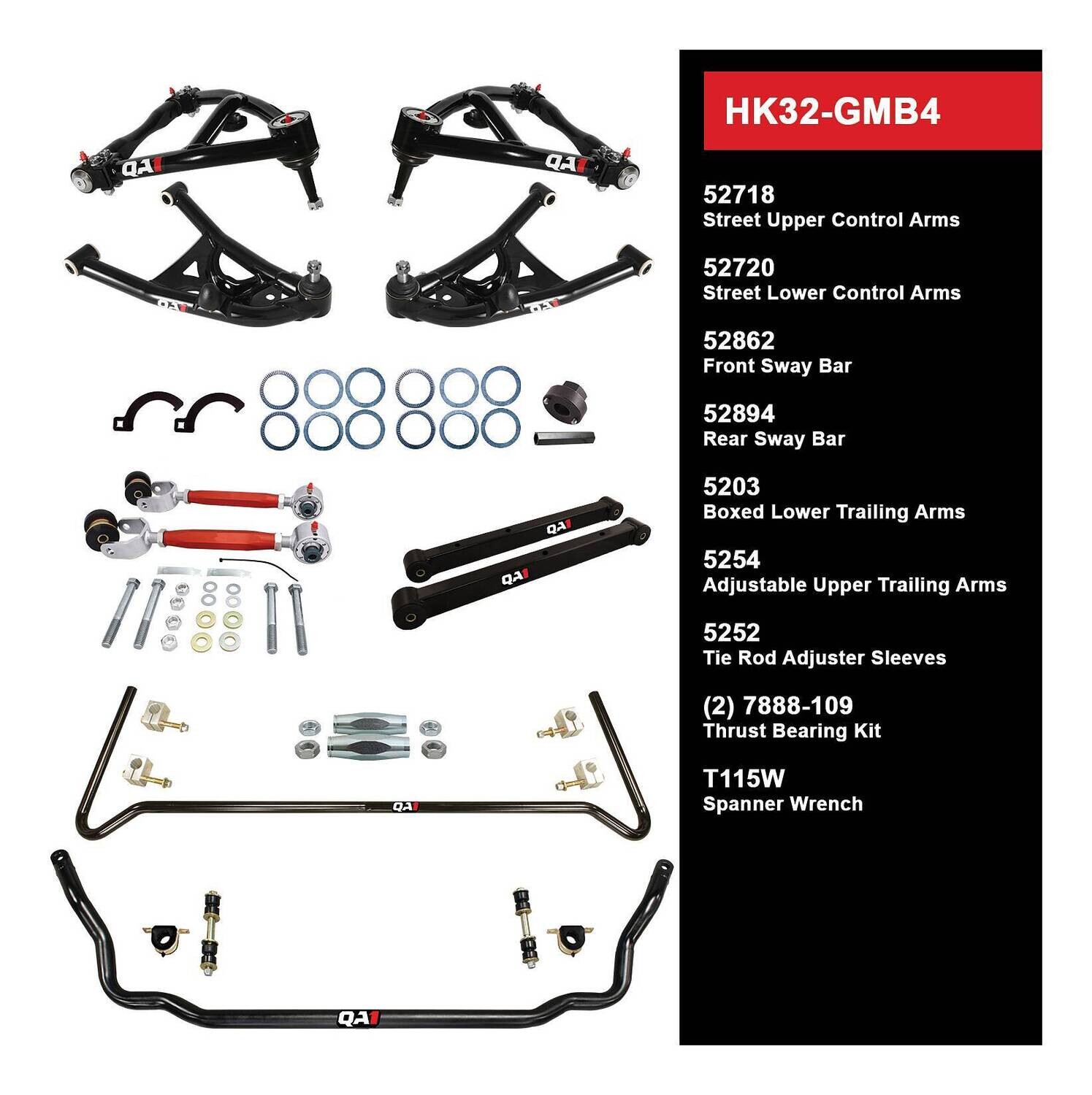 QA1 Level 2 Handling Kit for 77-93 GM B-Body Without Shocks