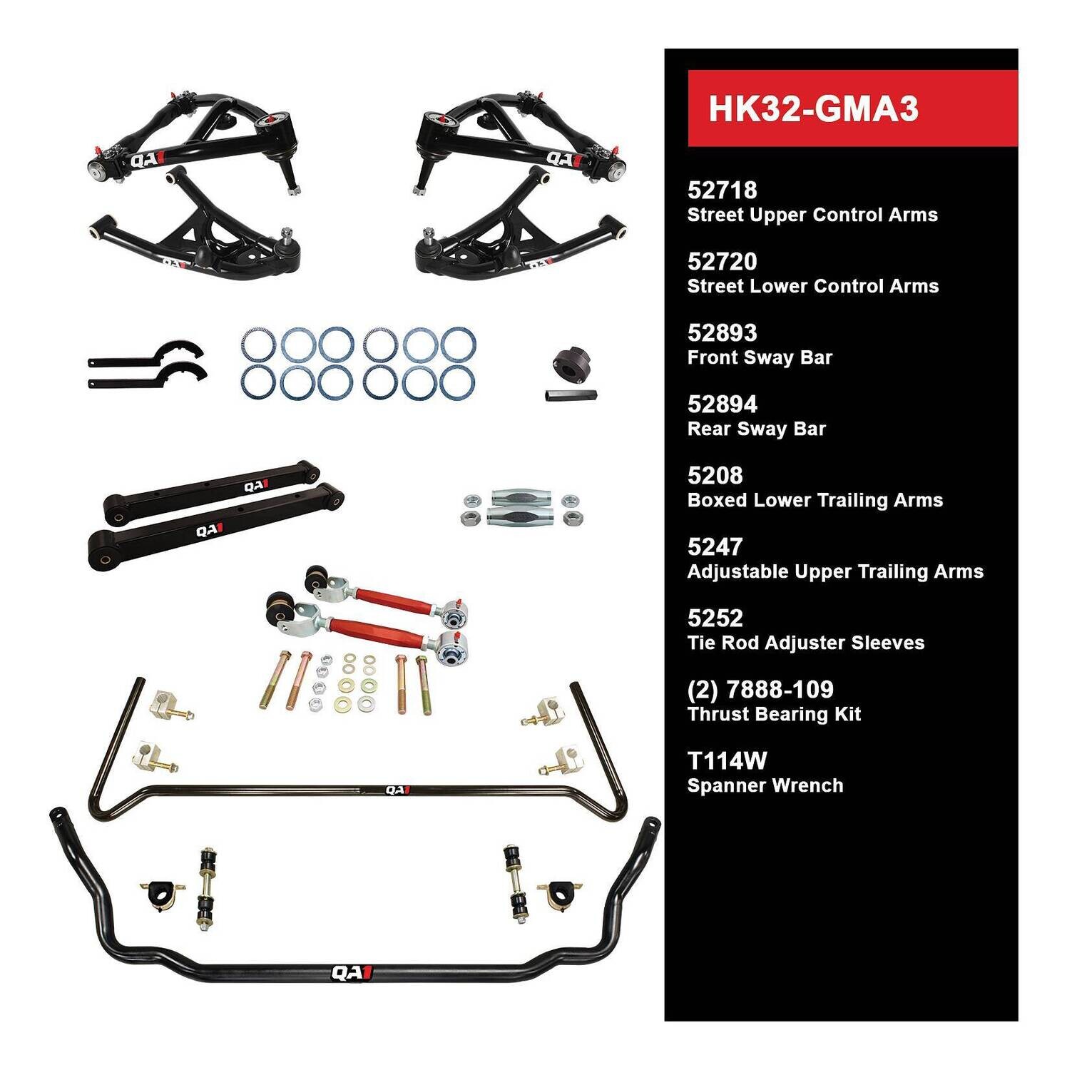 QA1 Level 2 Handling Kit for 73-77 GM A-Body Without Shocks
