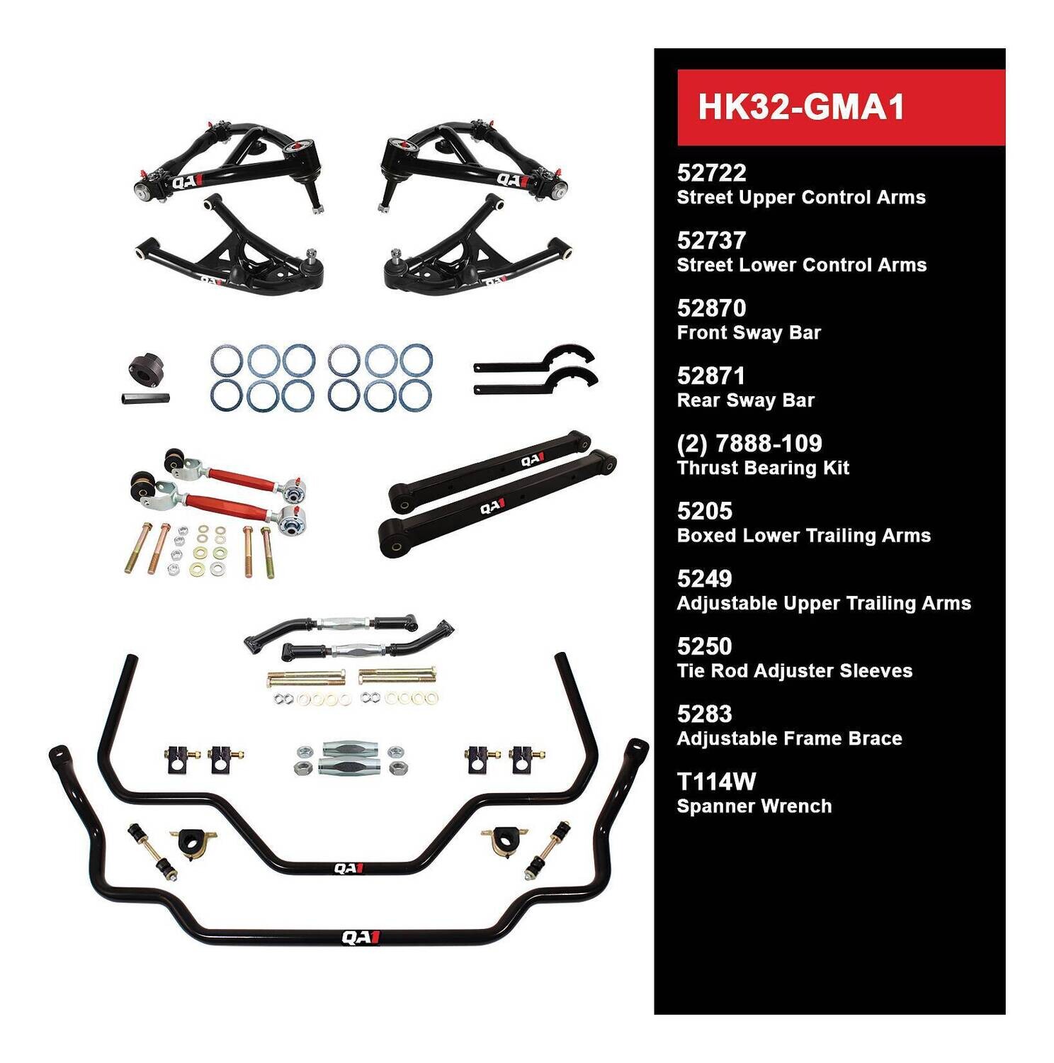 QA1 Level 2 Handling Kit for 64-67 GM A-Body Without Shocks