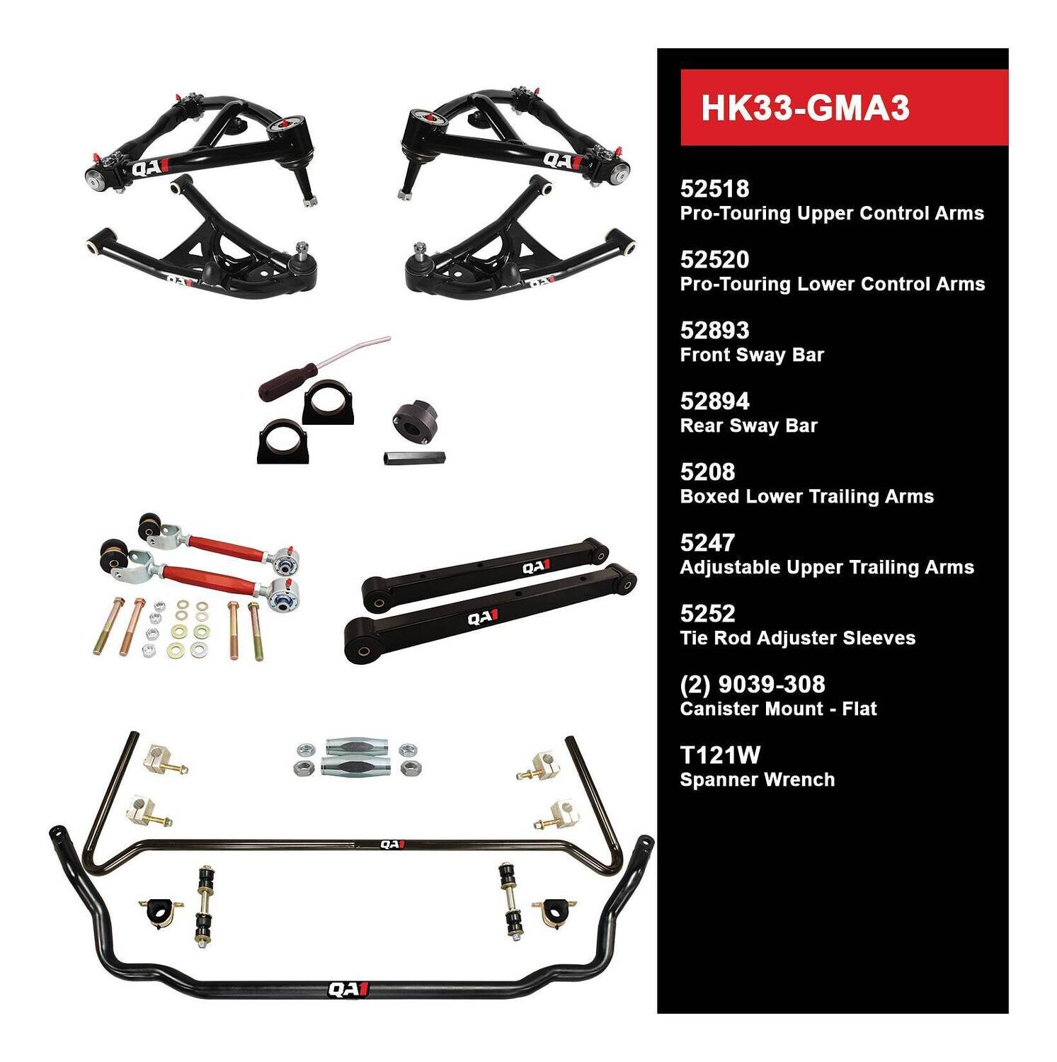 QA1 Level 3 Handling Kit for 73-77 GM A-Body Without Shocks