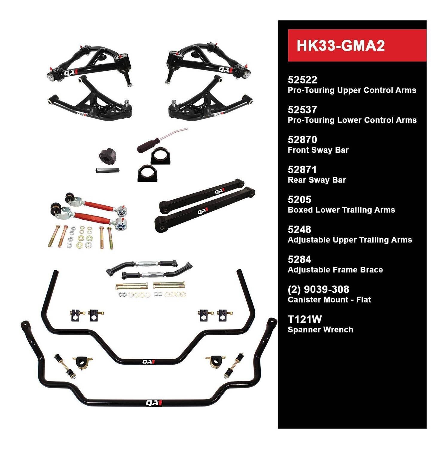 QA1 Level 3 Handling Kit for 68-72 GM A-Body Without Shocks