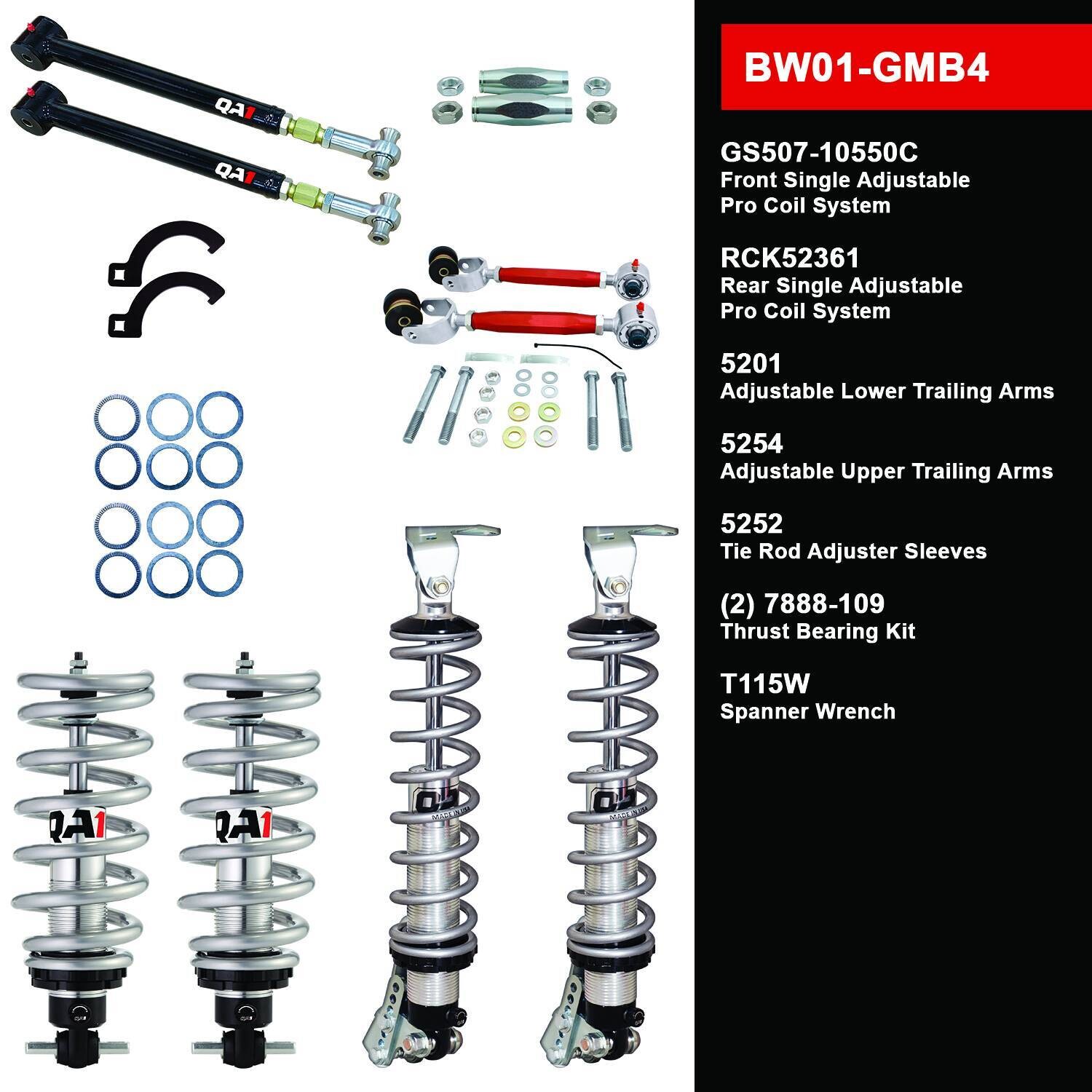 QA1 Level 1 Big Wheel Kit for 71-76 GM B-Body