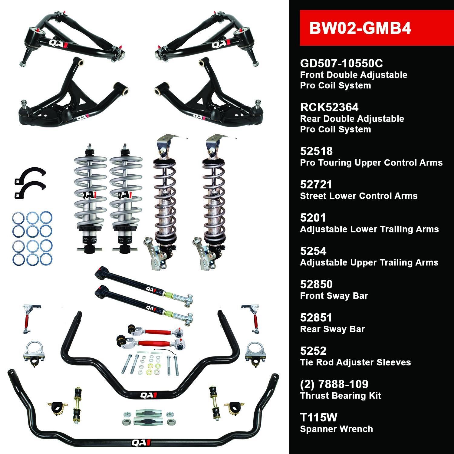 QA1 Level 2 Big Wheel Kit for 71-76 GM B-Body
