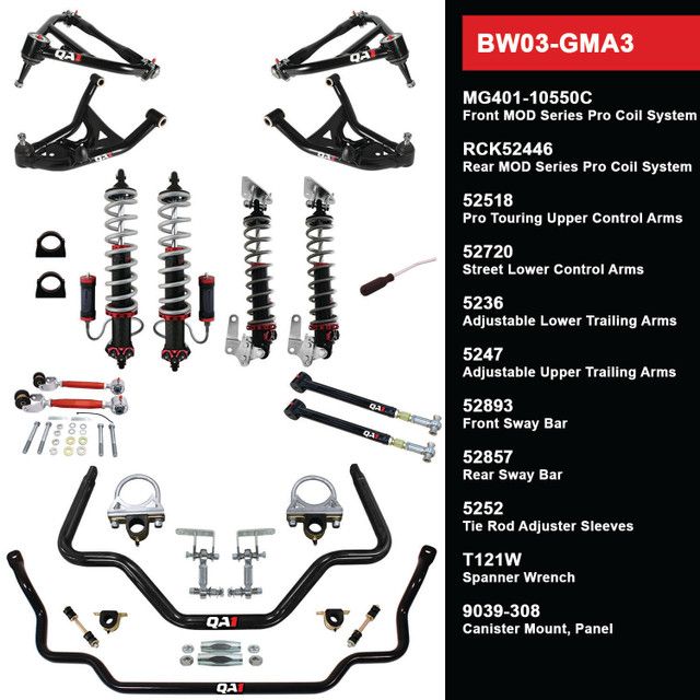 QA1 Level 3 Big Wheel Suspension Kit, 73-77 GM A Body