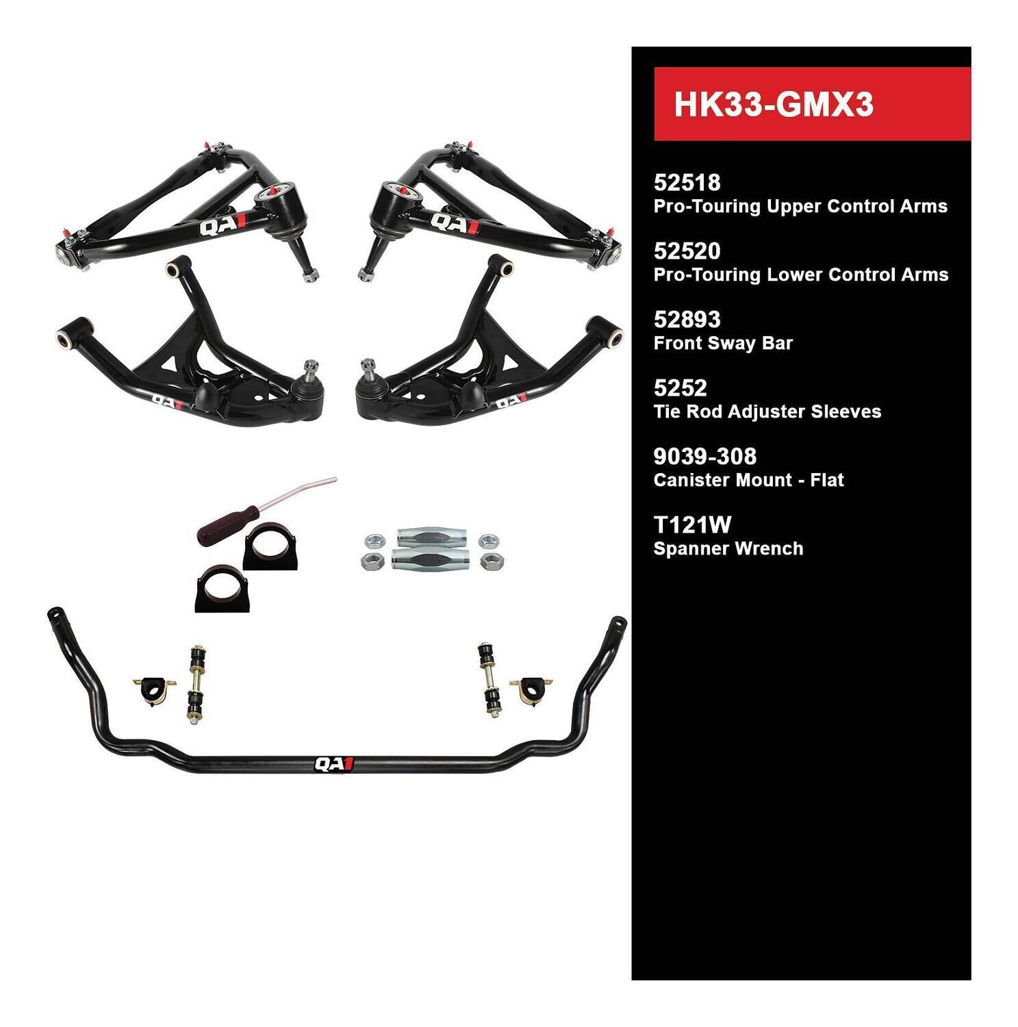 QA1 Level 3 Handling Kit for 75-79 GM X-Body Without Shocks