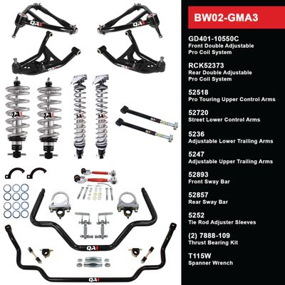 QA1 Level 2 Big Wheel Suspension Kit, 73-77 GM A Body
