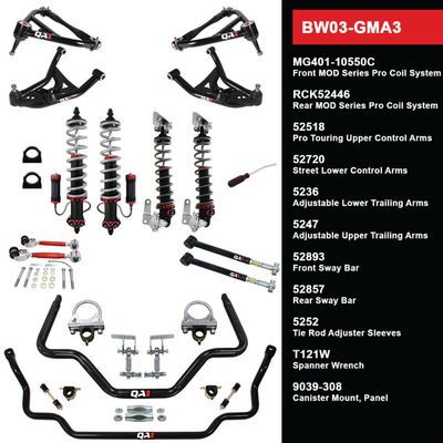 QA1 Level 3 Big Wheel Suspension Kit, 73-77 GM A Body