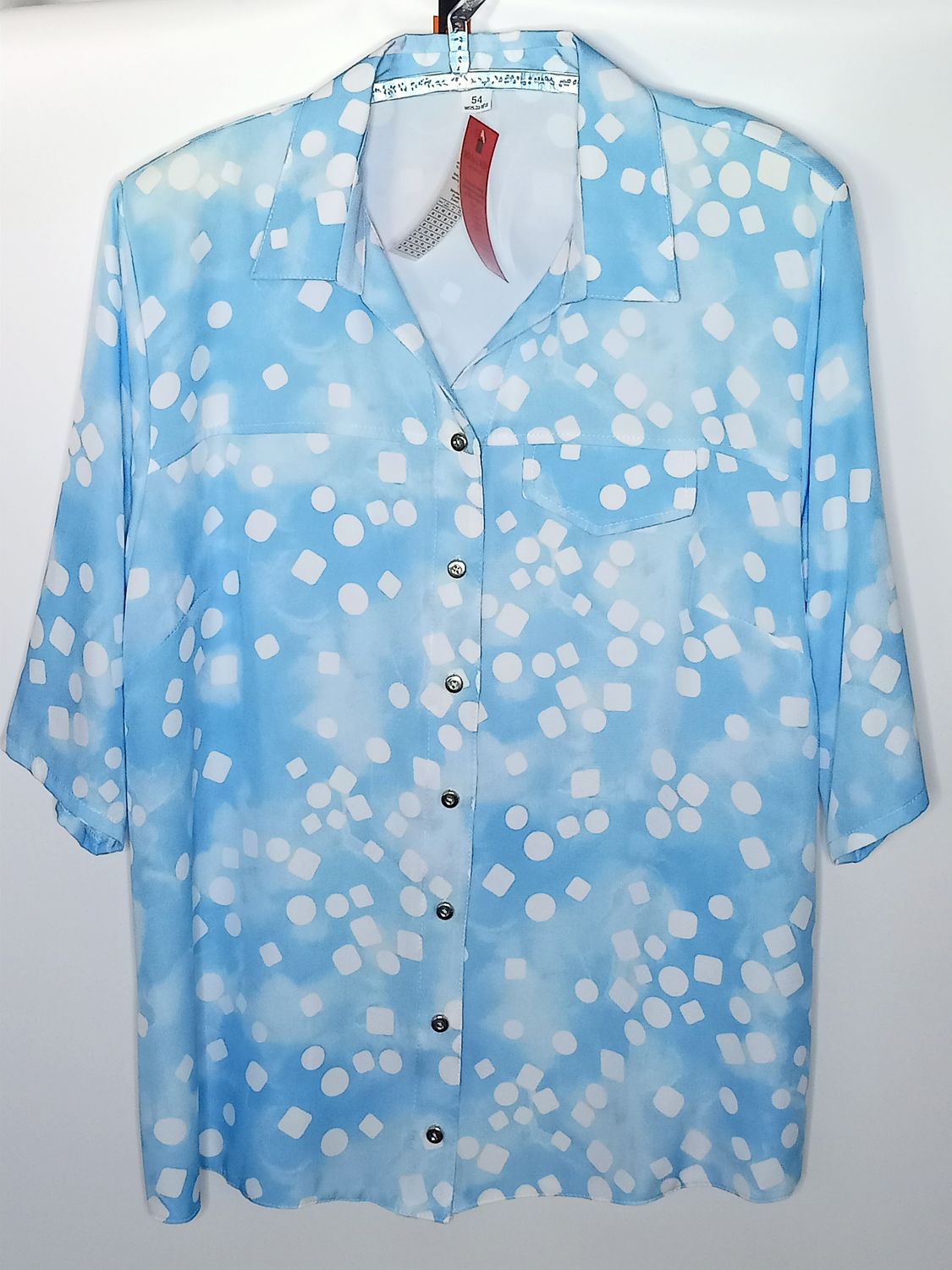 Bluzka koszulowa plus size w geometryczne wzory
