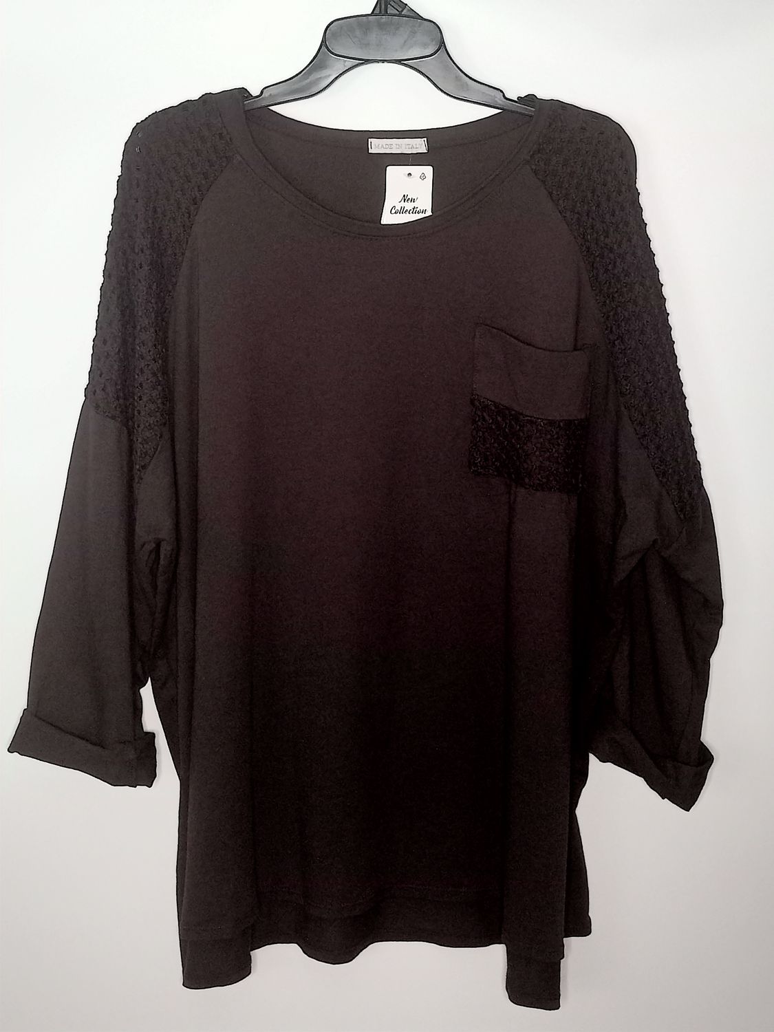Bluza oversize z koronkowym detalem