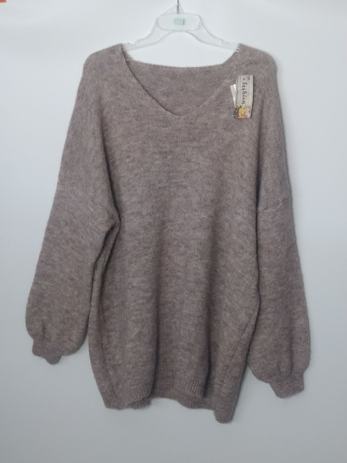 Sweter oversize jasnobrązowy