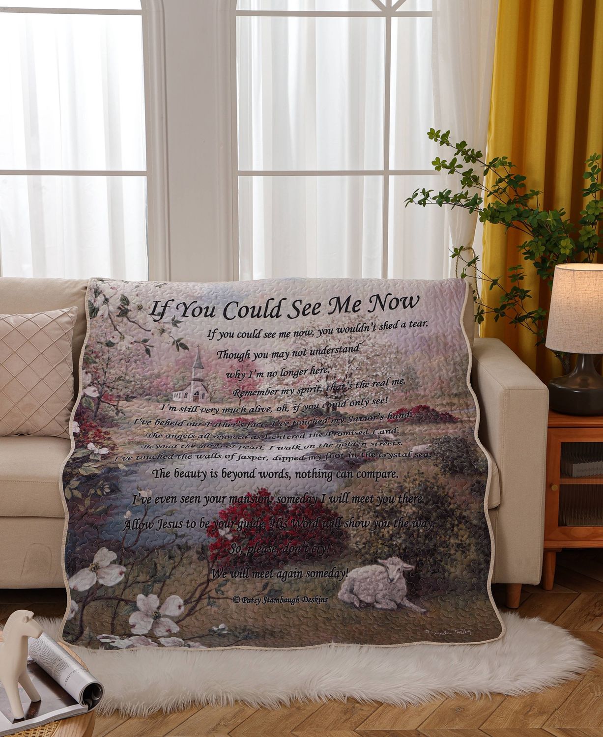 "If You Could See Me Now" Inspirational Quilted Throw 50x60"