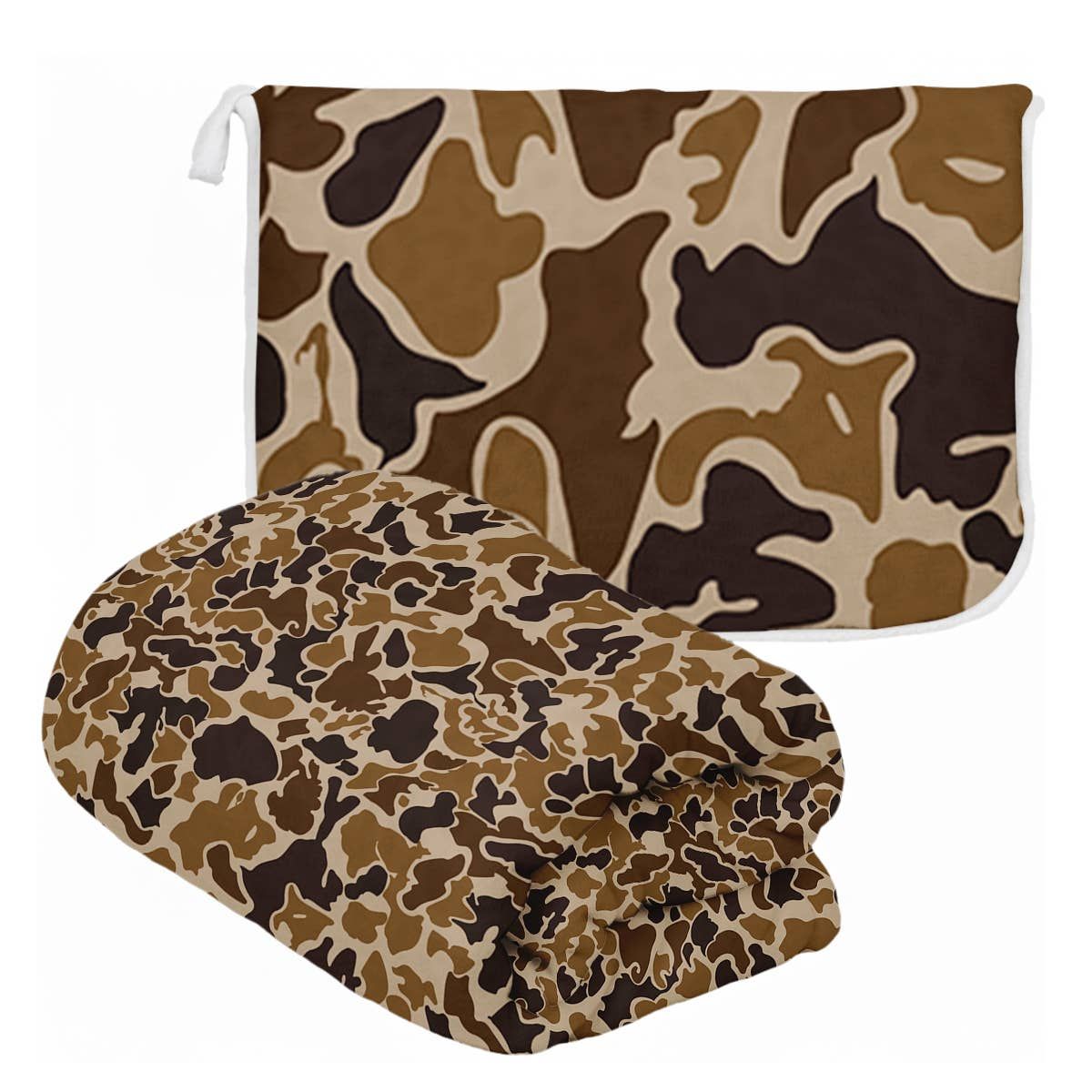 "Duck Camo" Plush Travel Blanket with Matching Case