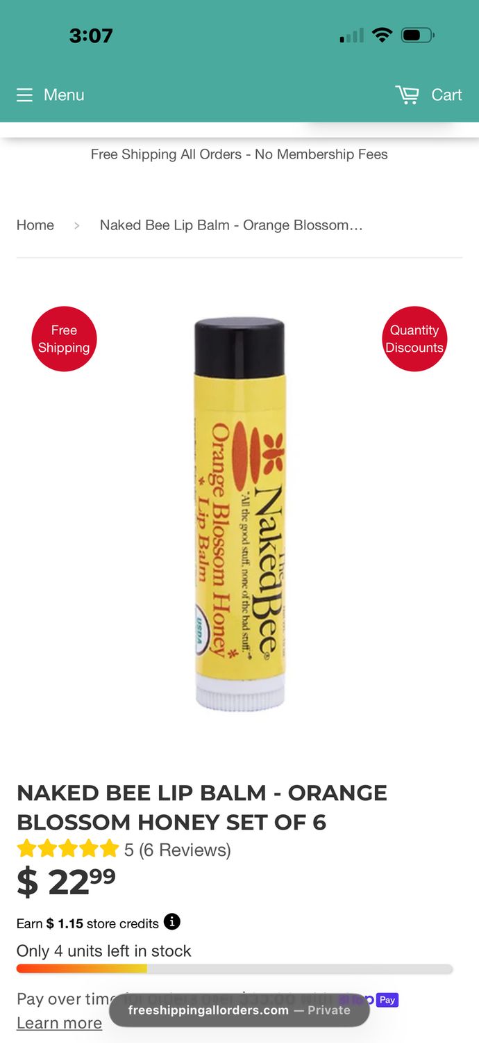 1.5 oz Orange Blossom Honey Lip Balm