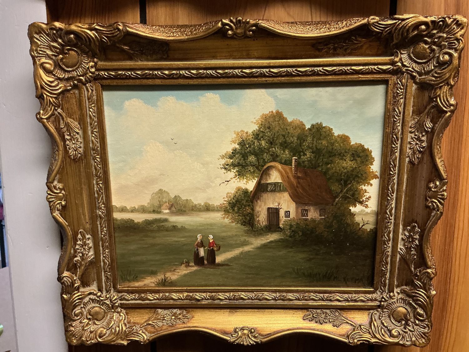Oil painting with trees