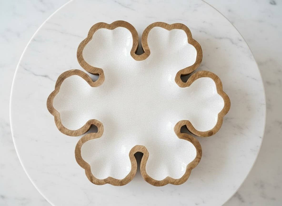 Glitzy Snowflake Tray 12in