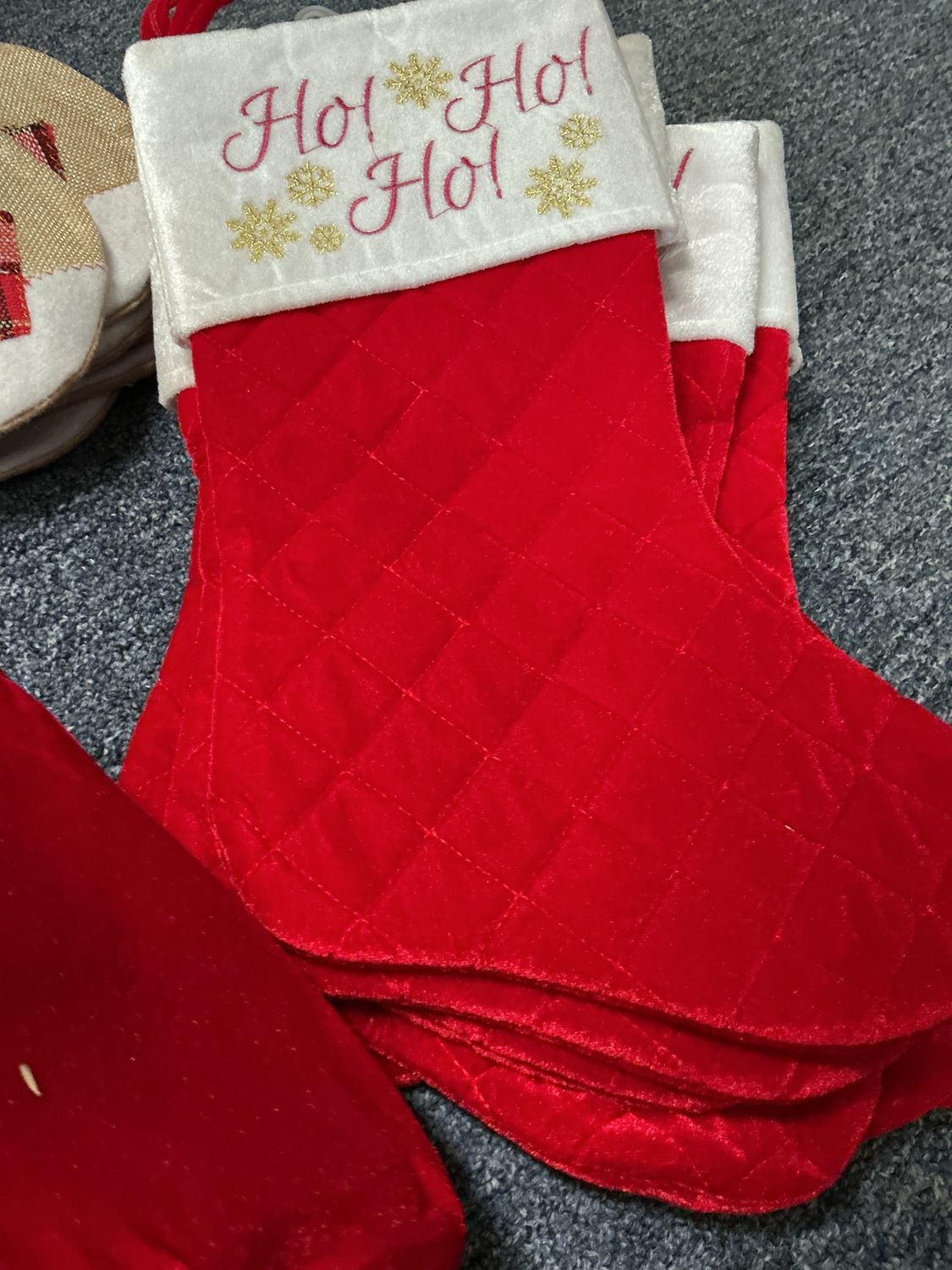 Stockings 19" Quilted Ho Ho Ho Christmas stockings