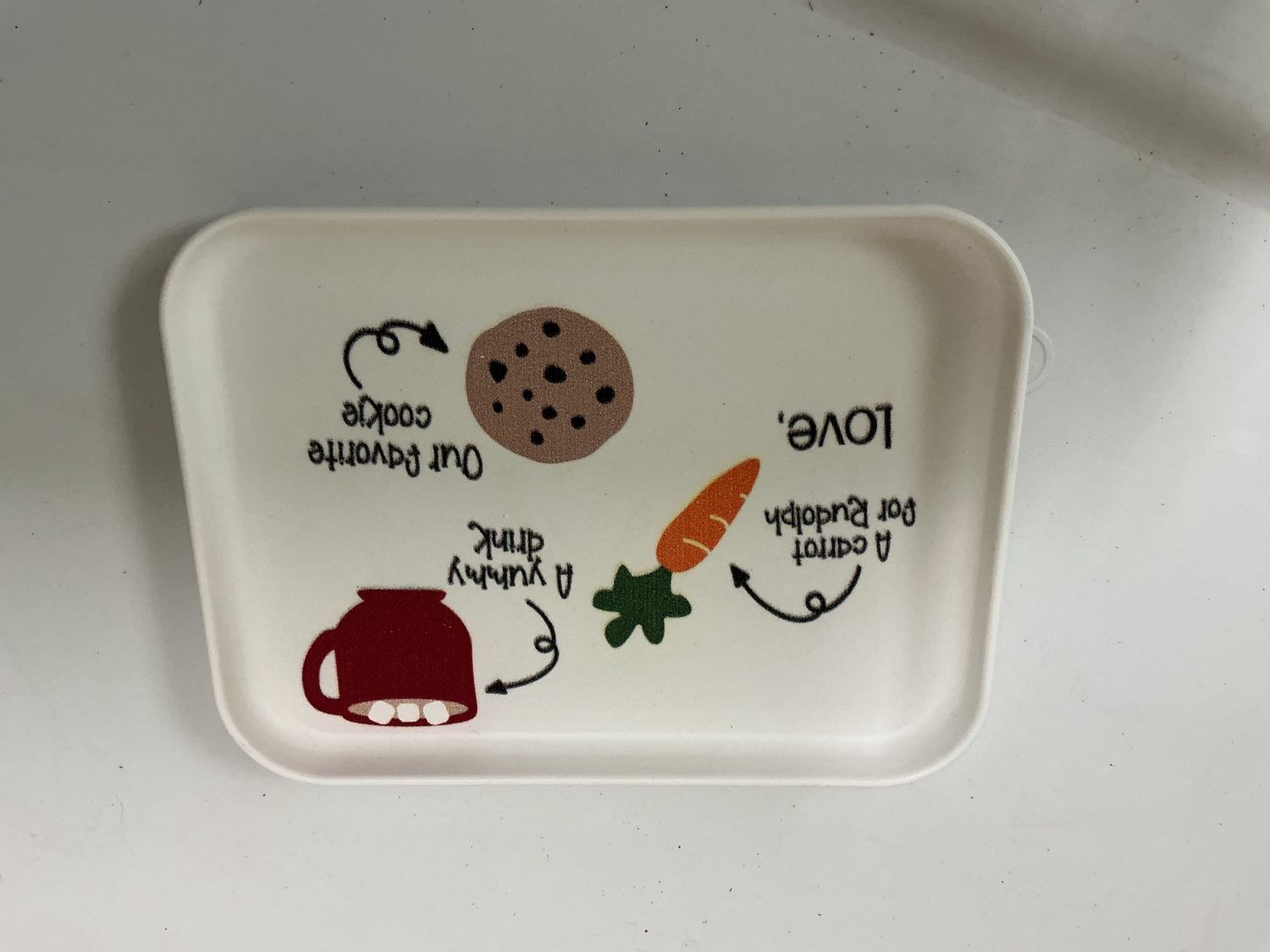 White rectangle plastic Christmas Santa Trays