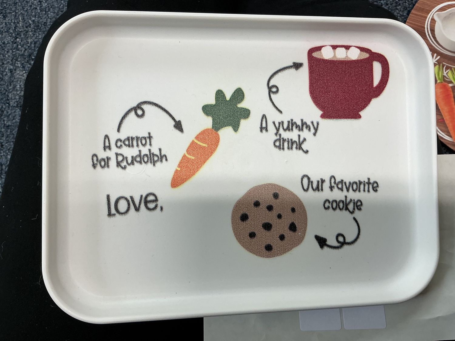 small white santa tray