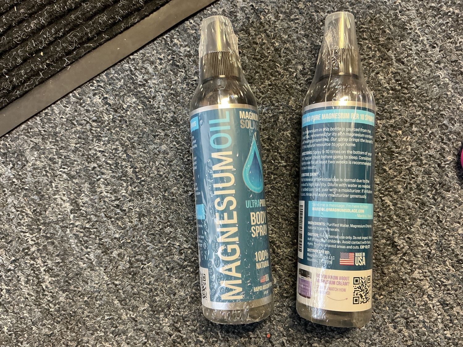 Magnesium oil body spray