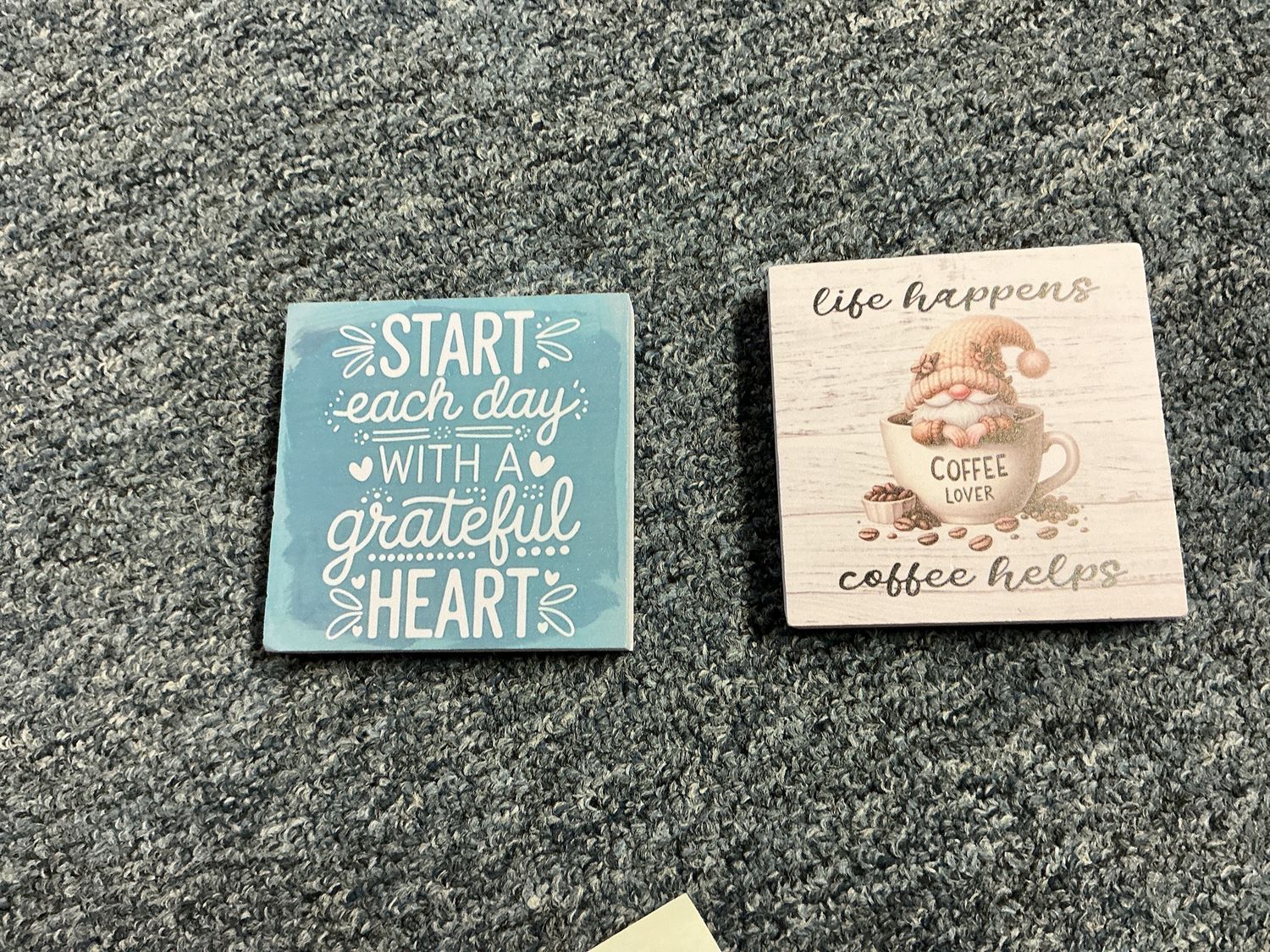 small sized religious/cute wood table signs
