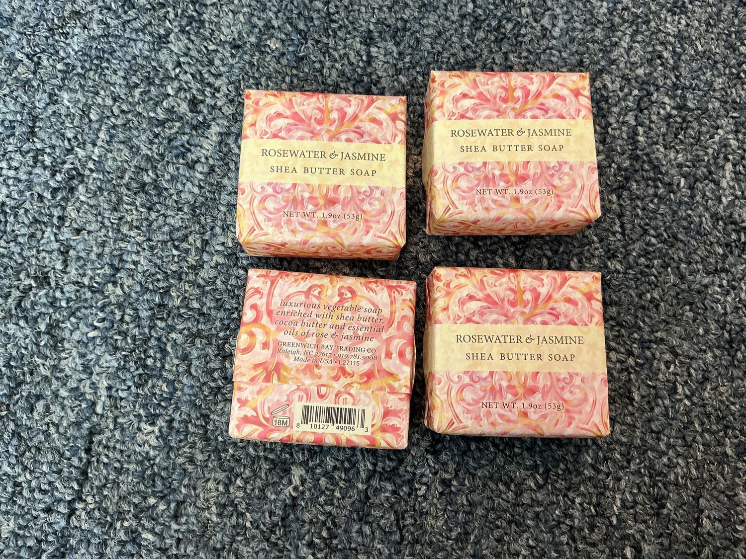 greenwich bay 1.9 oz mini soap square rosewater and jasmine