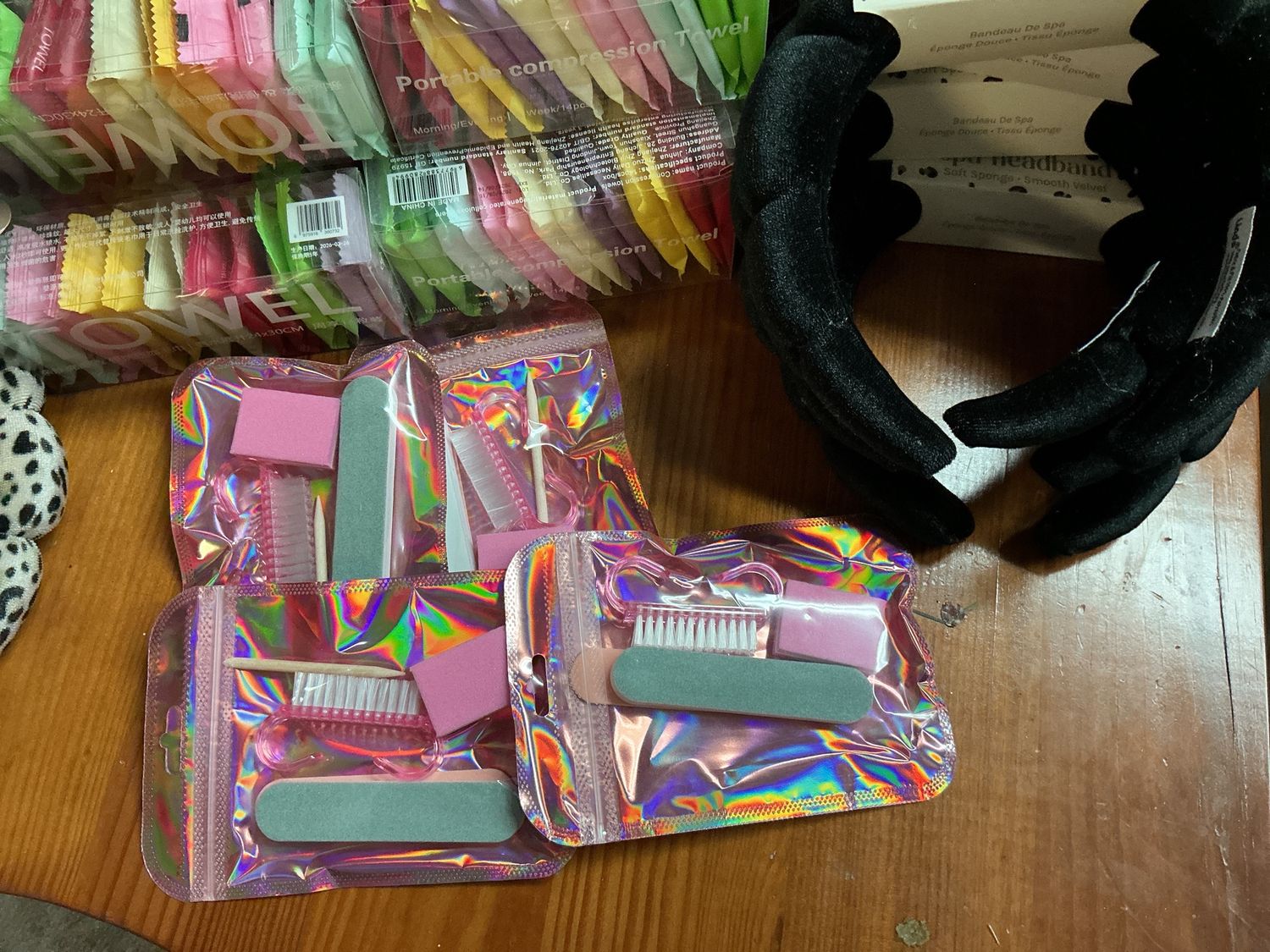 nail care tools in pink package