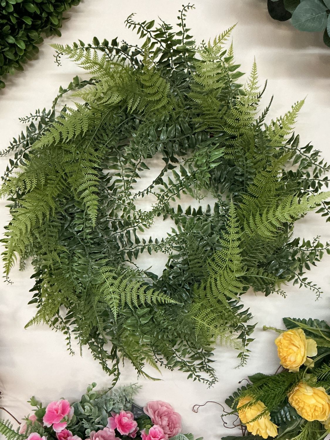 20" mixed greenery &amp; leaves wreath