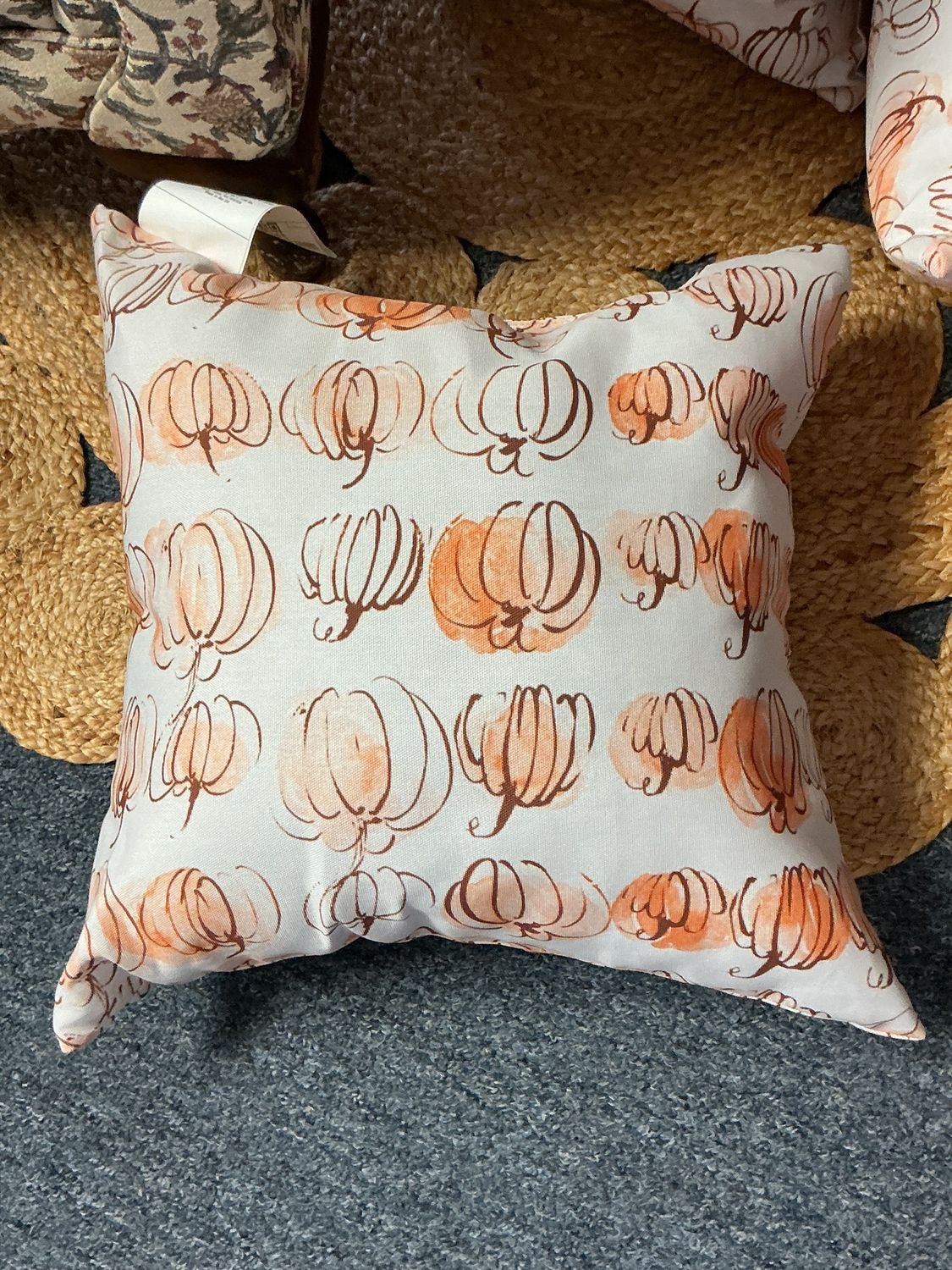 Fall Watercolor Pumpkin Throw Pillow