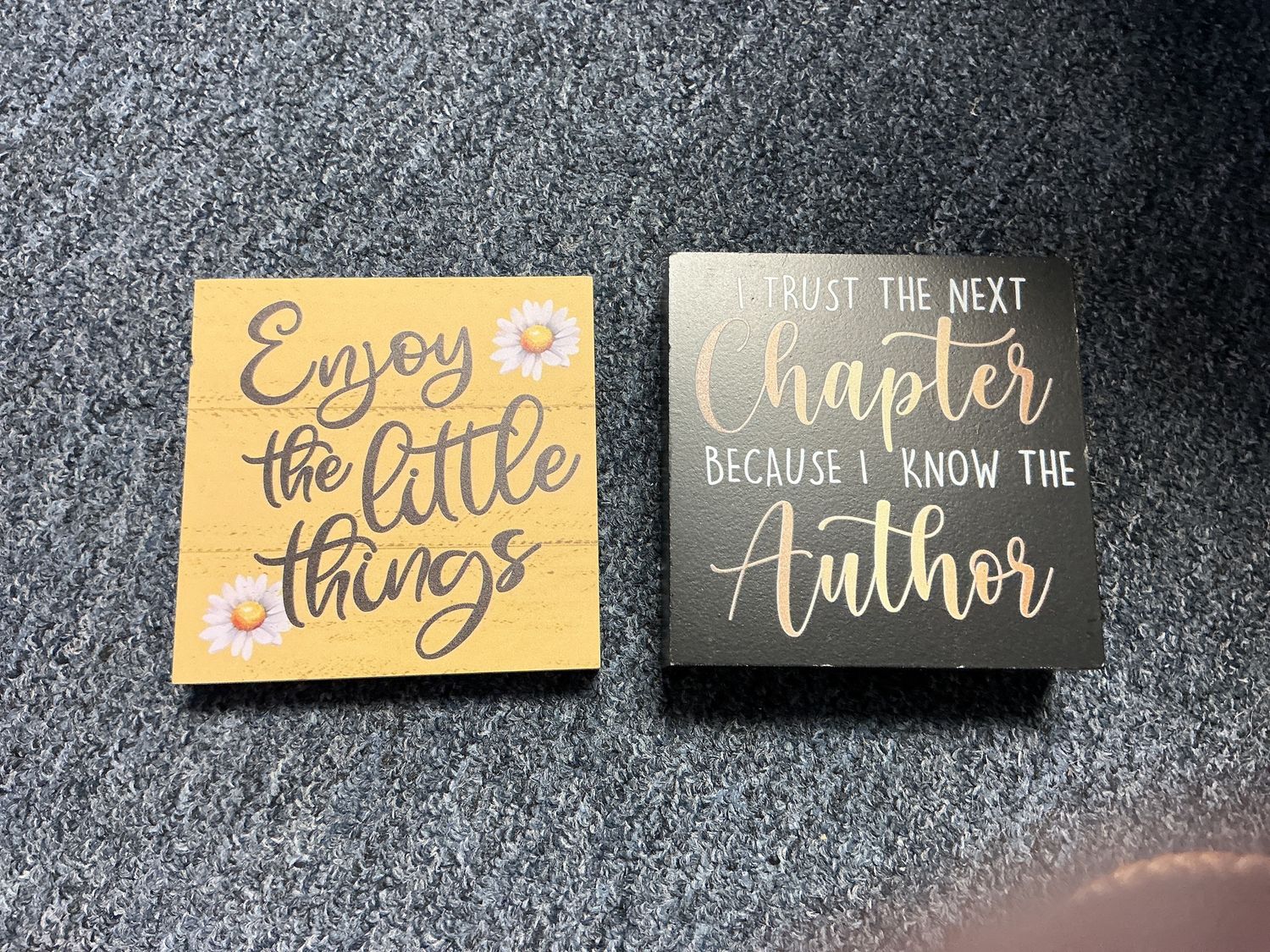 medium sized religious/cute wood table signs