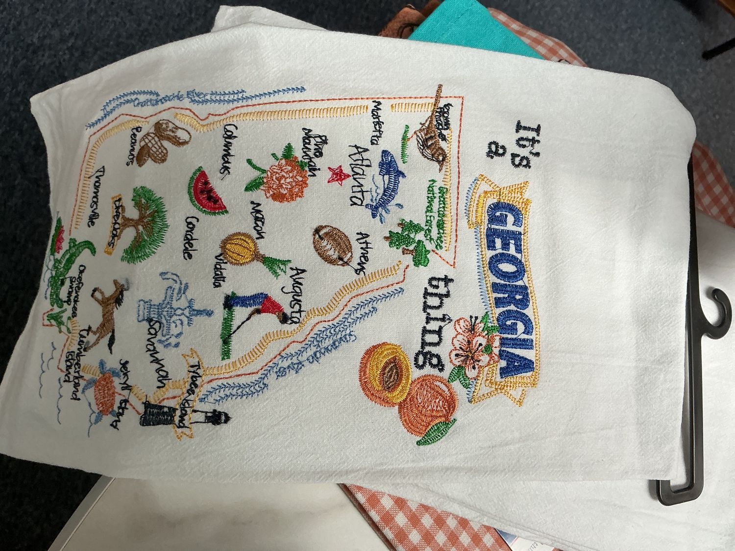 Georgia Map flour sack dish towel