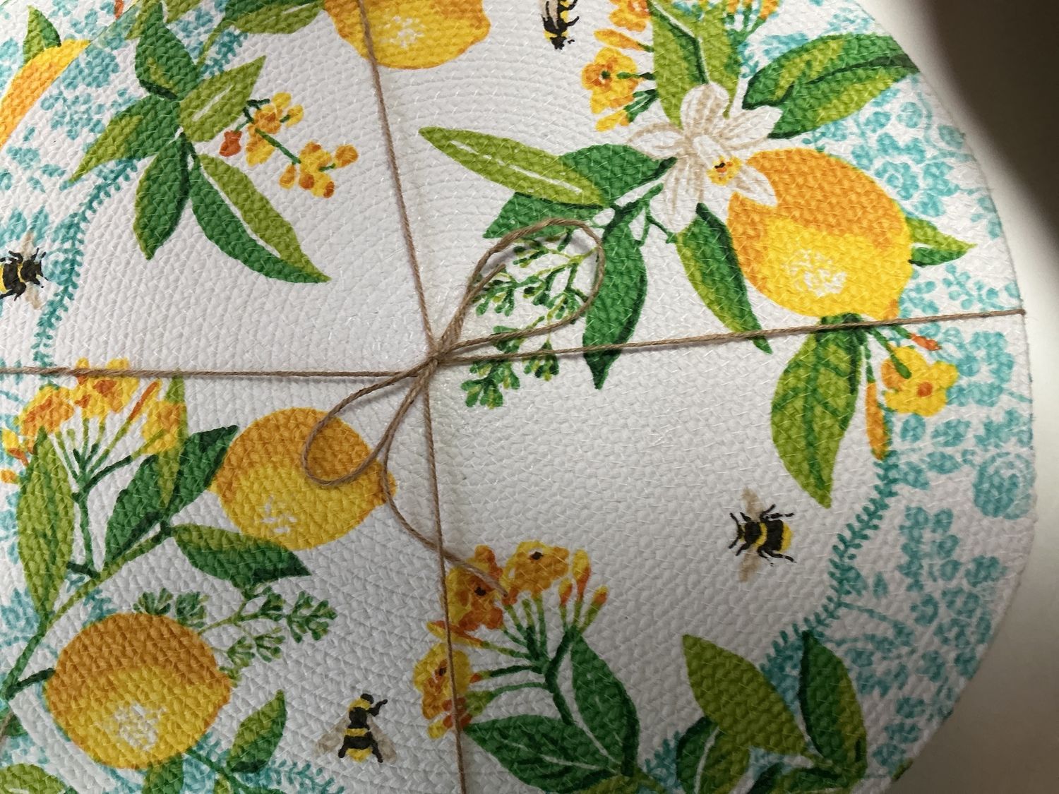4 pc 14.5 inch braided bee placemat