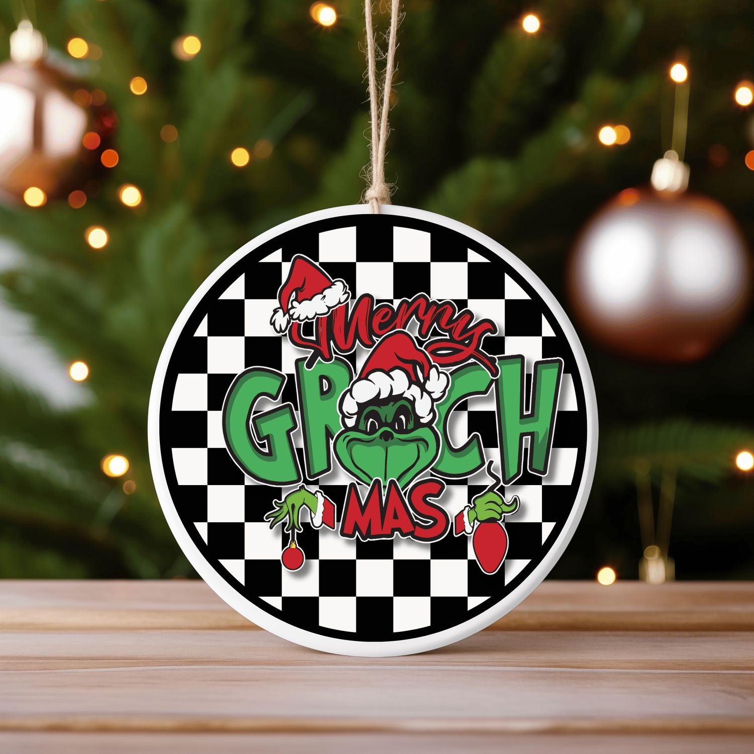 Merry Grinchmas  Ceramic Ornament