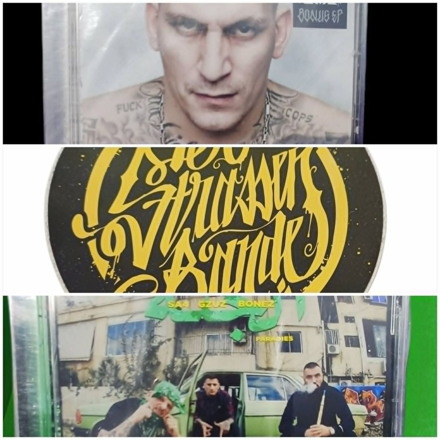 187 Bundle (3er Set): GZUZ - Wolke 7 Bonus EP (CD) - SEALED/OVP + SA4 GZUZ Bonez MC - Paradies Single (CD) + 187 Sticker 187 Bundle (3er Set): GZUZ - Wolke 7 Bonus EP (CD) - SEALED/OVP + SA4 GZUZ Bonez MC - Paradies Single (CD) + 187 Sticker