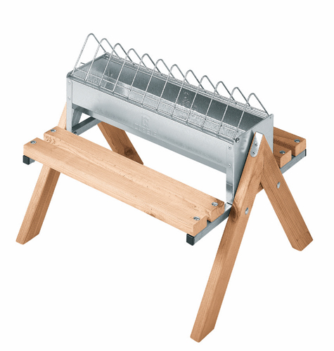 Comedero de corral con patas de madera 60 cm