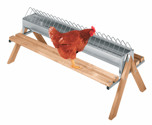 Comedero de corral con patas de madera 120 cm