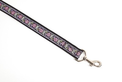 Leash - Designer - 1-inch - Sparkle Flower - Pink