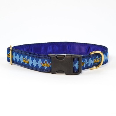 Collar - Designer - 1-inch - Royal Crowns Blue