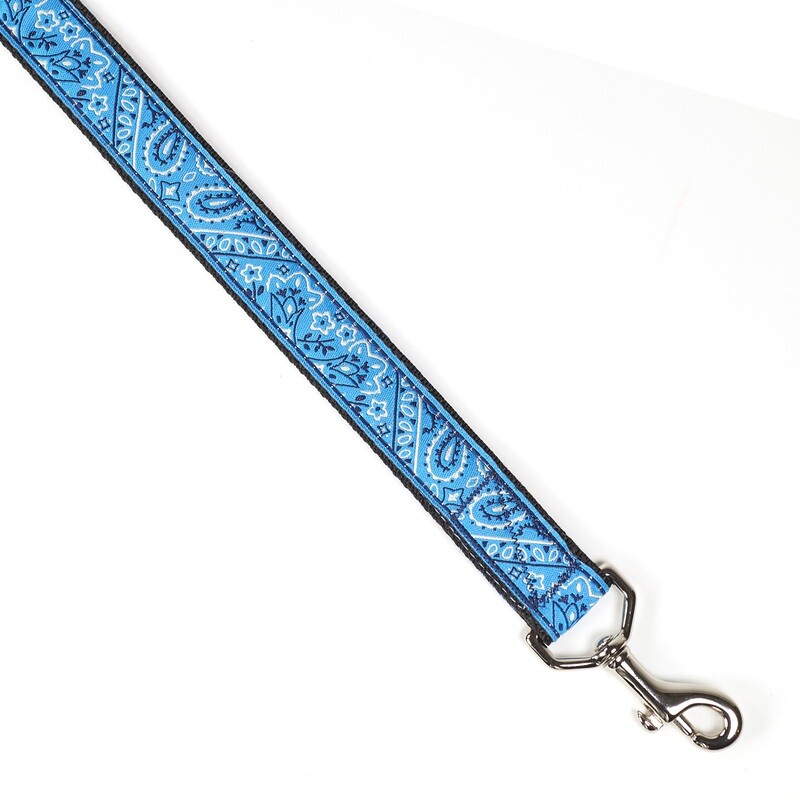 Leash - Designer - 1-inch - Bandana - Blue