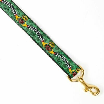 Leash - Designer - 1-inch - Claddagh - Green