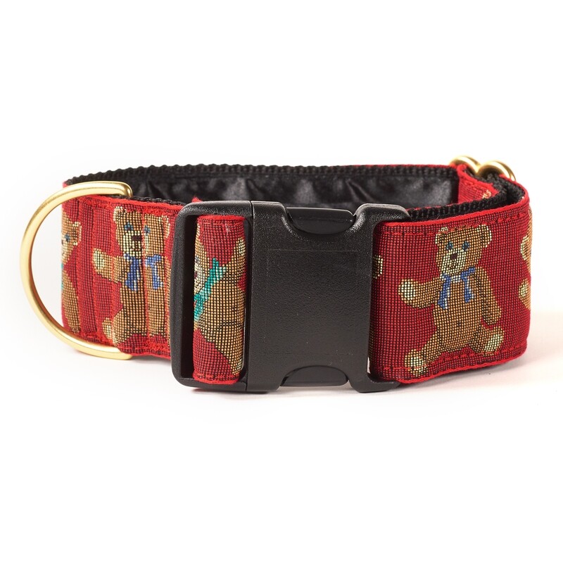 Collar - Designer - 2 inch - Teddy Bears / Red