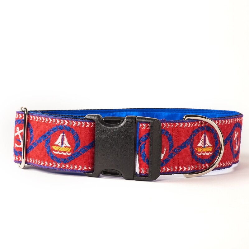 Collar - Designer - 2 inch - Captain's Wheel   (red)