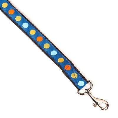 Leash - Designer - 5/8-inch - Dots - blue