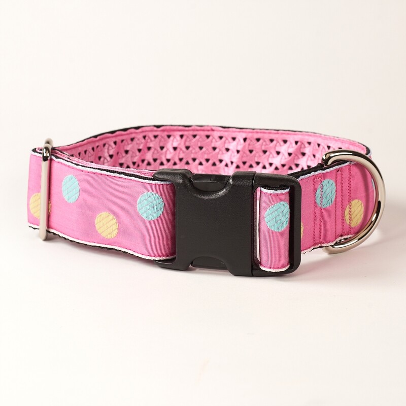 Collar - Designer - 1-1/2 inch - Dots - pink