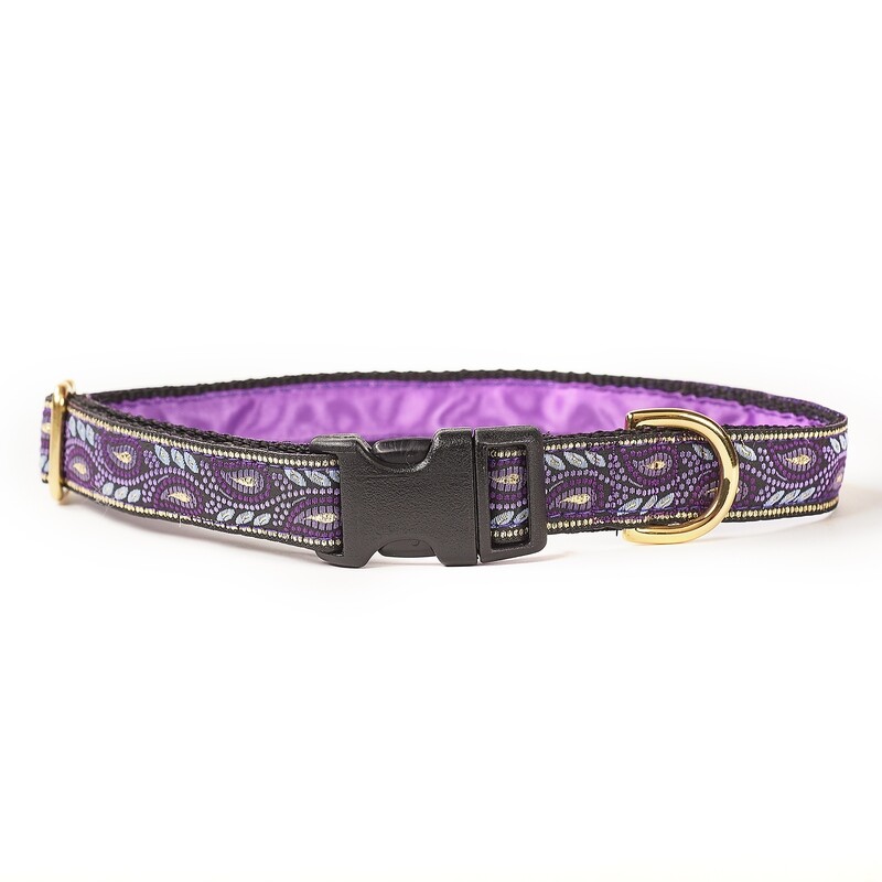Collar - Designer - 3/4 inch - Purple Fern Paisley