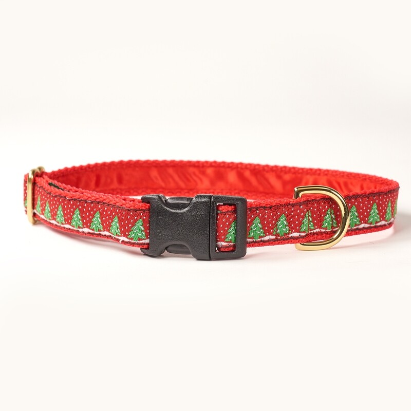 Collar - Designer - 3/4 inch - Snowy Little Christmas Trees