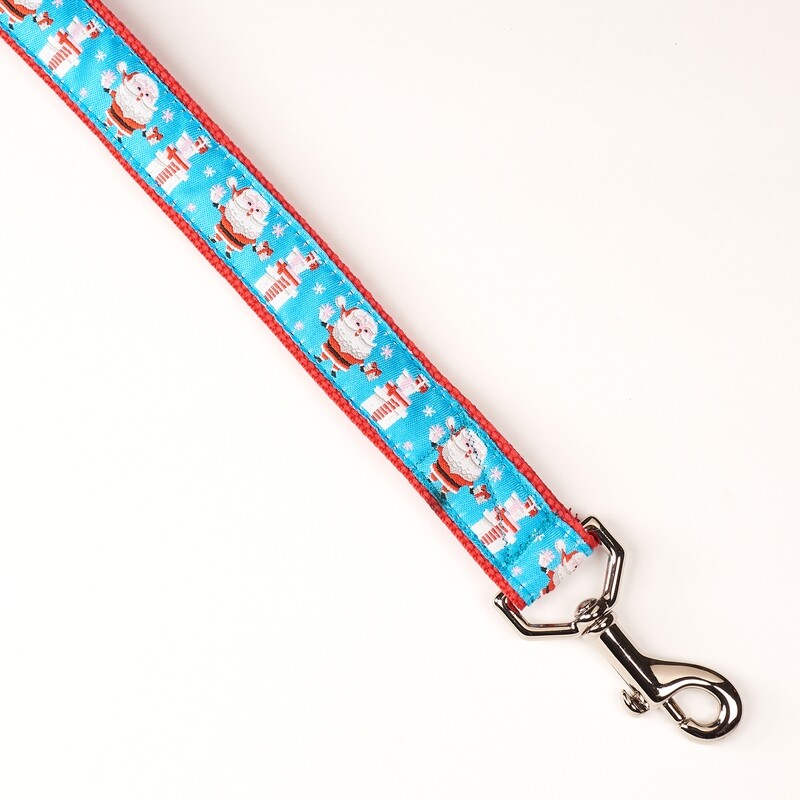 Leash - Designer - 1-inch - SANTA with Presents