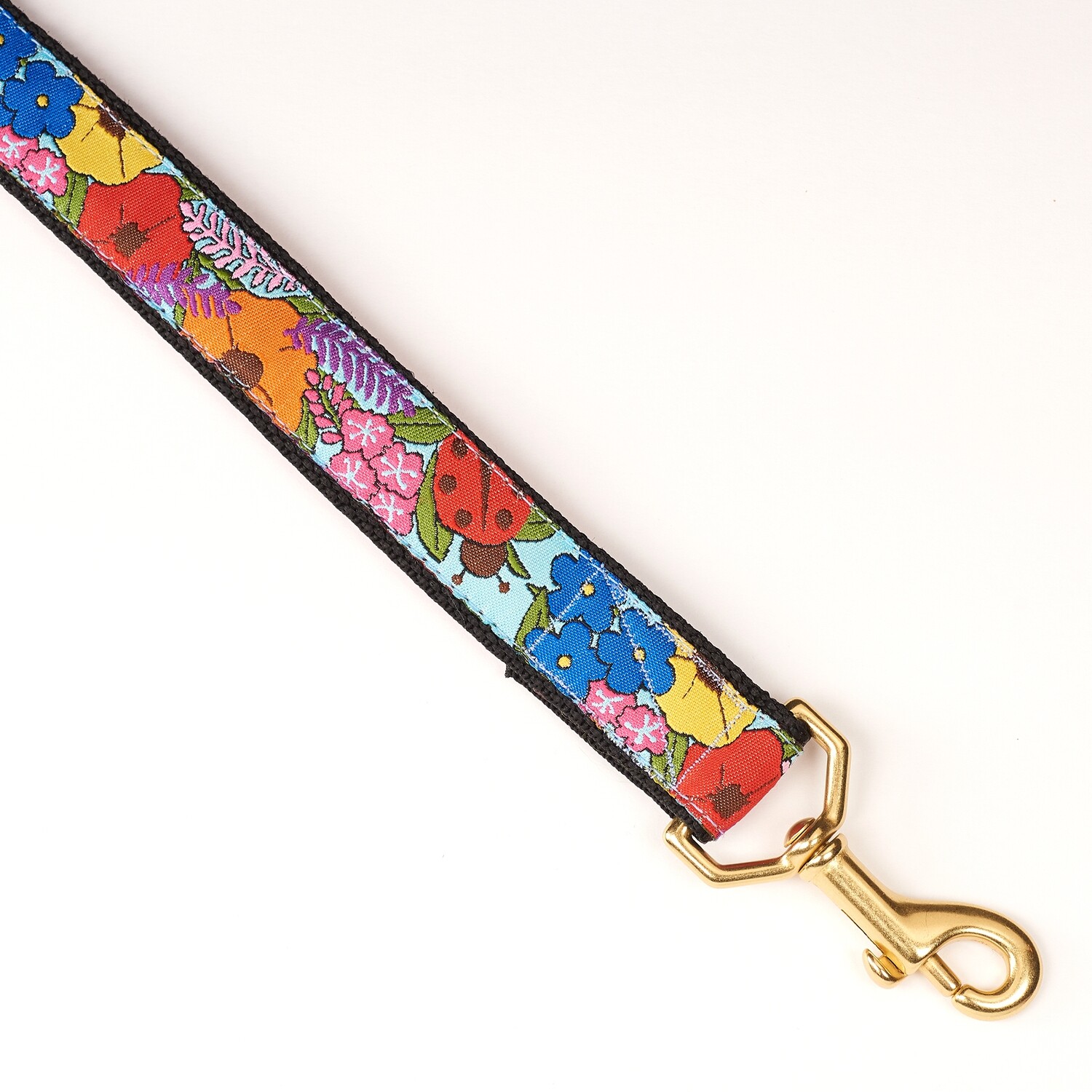 Leash - Designer - 1-inch - Ladybug Garden